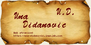 Una Didanović vizit kartica